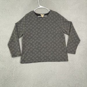 Woolrich Top Womens 2XL Charcoal‎ Floral Casual Long Sleeve Pullover
